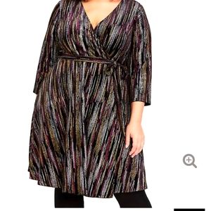 Torrid Glitter Wrap dress sz 18-20